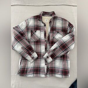 True Craft Red and Black Plaid Shirt with Cozy Lining men’s large